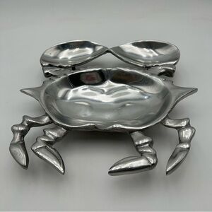 Crab Shaped Metal Serving Tray Aluminum Seafood Platter